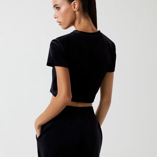 Guess Γυναικεία κοντομάνικη μπλούζα Couture Crop Tee